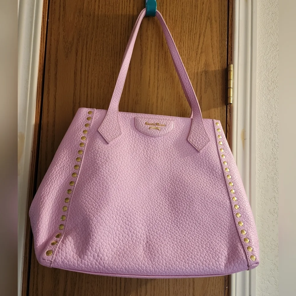 Excellent used condition samantha thavasa pink studded tote see pics for callout - Picture 1 of 12